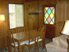 Dining Room of Bearhideaway cabin in big bear, California