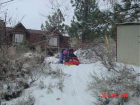 Snow Sledding or tubing in the winter when there is snow.