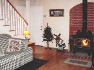 Living room at victorian big bear cabin